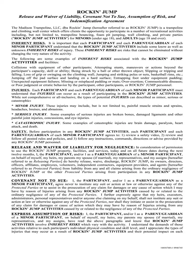 rockin jump waiver Preview on Page 1