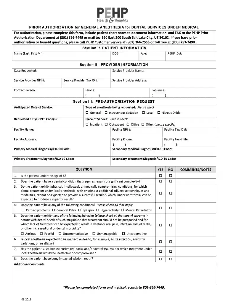General Anesthesia for Dental Procedures under Medical Preview on Page 1