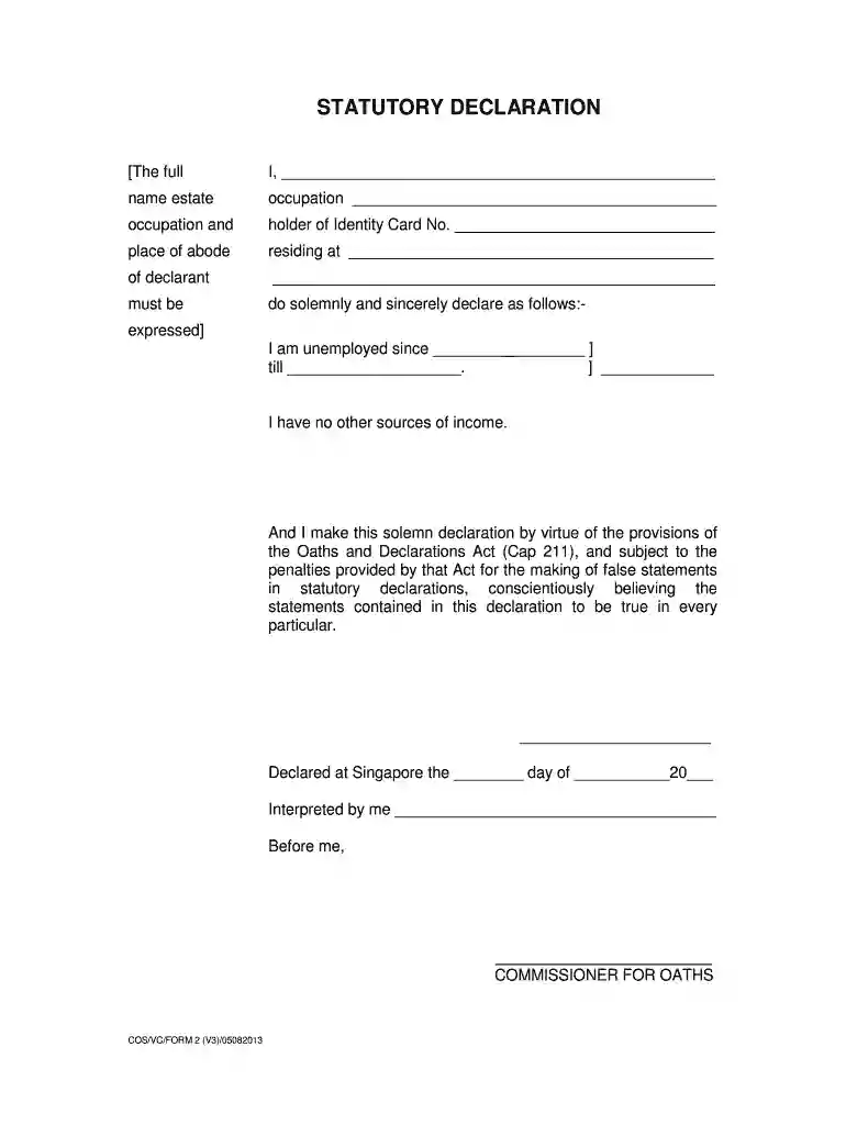 hdb declaration form Preview on Page 1