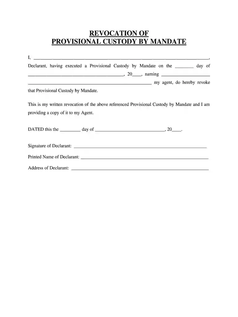 provisional custody Preview on Page 1