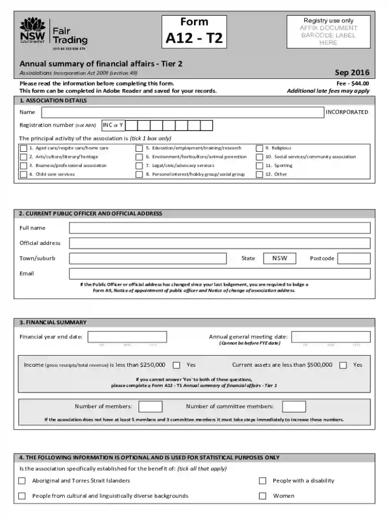 a12 form Preview on Page 1