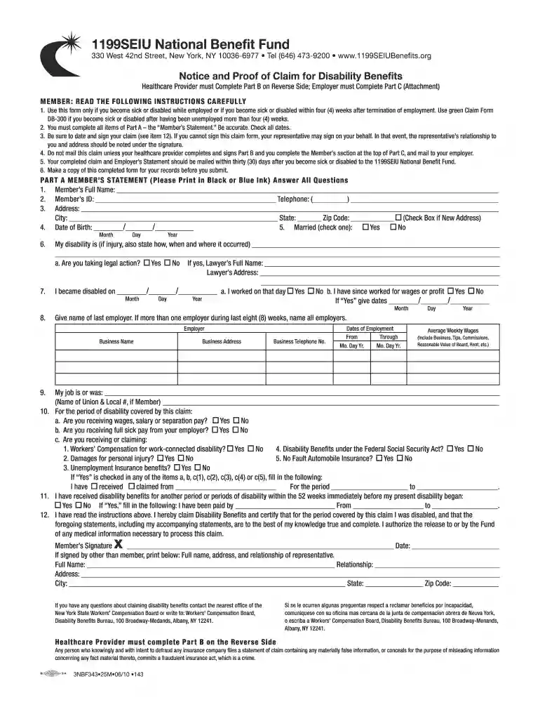 1199 disability form Preview on Page 1
