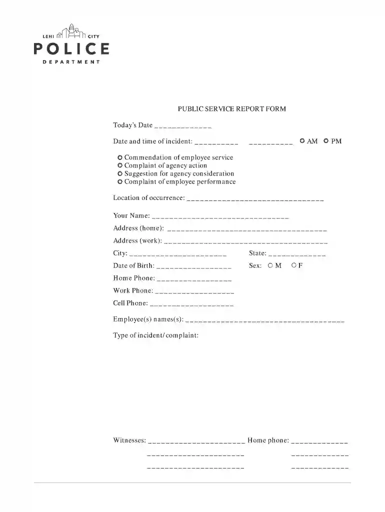 public service report - Lehi City Preview on Page 1