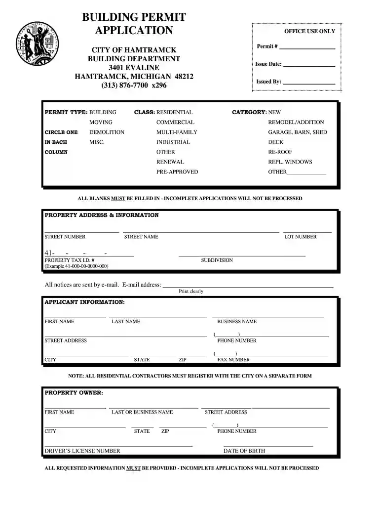 city of hamtramck building department Preview on Page 1