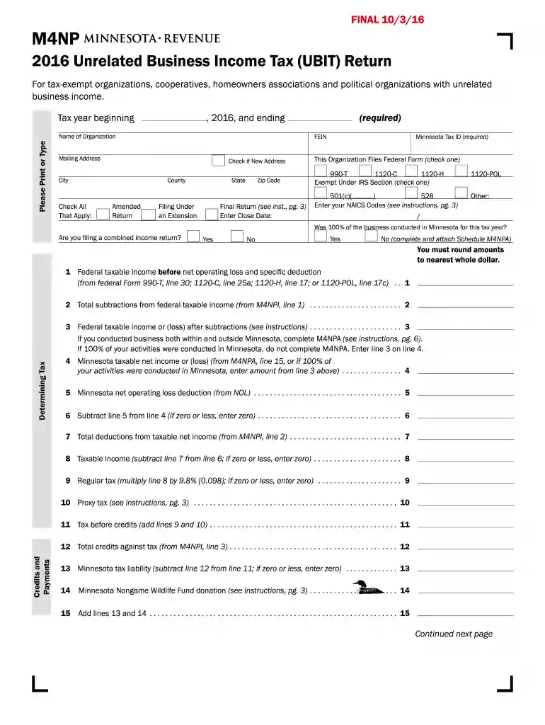 minnesota form m4npDocHubcom 2016 Preview on Page 1