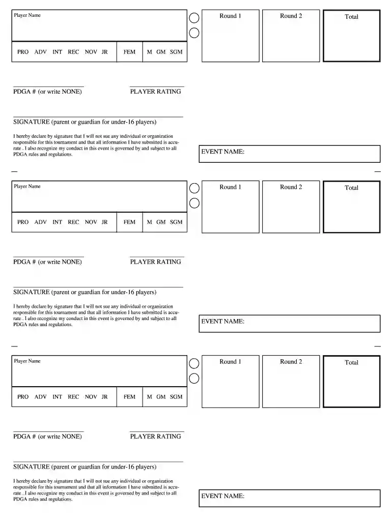 Scorepointe Player Cards waiver.pub Preview on Page 1