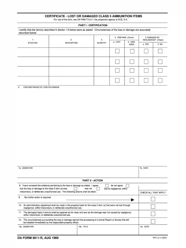 da form 5811 is used to document Preview on Page 1