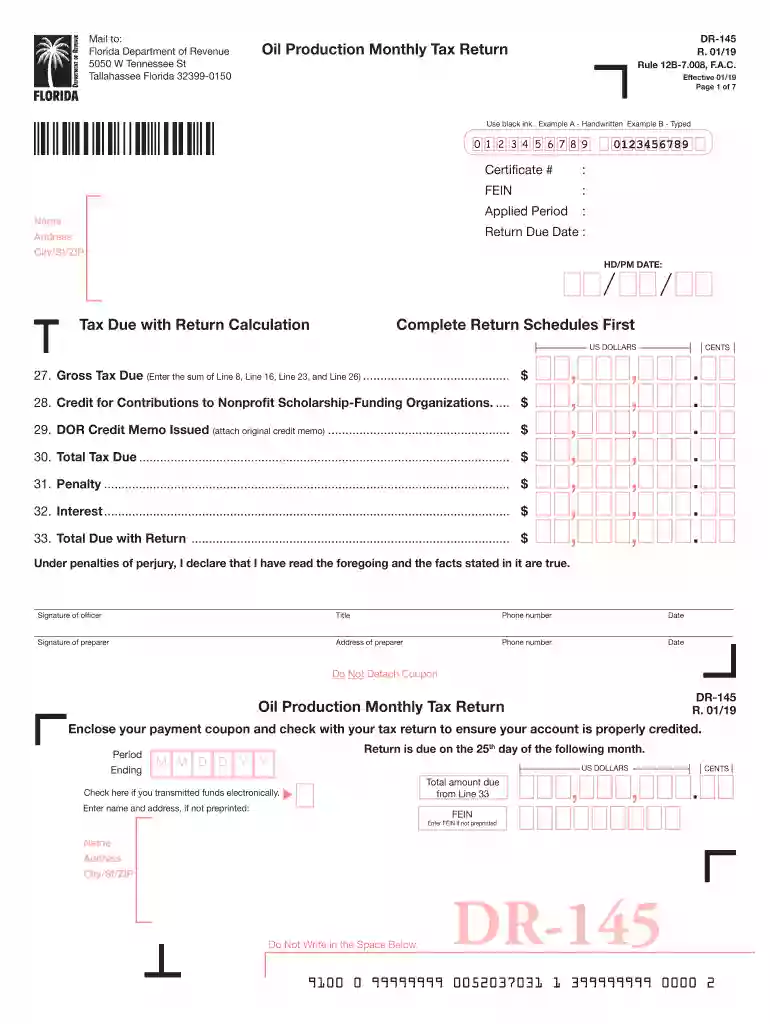 florida dr 145 form Preview on Page 1