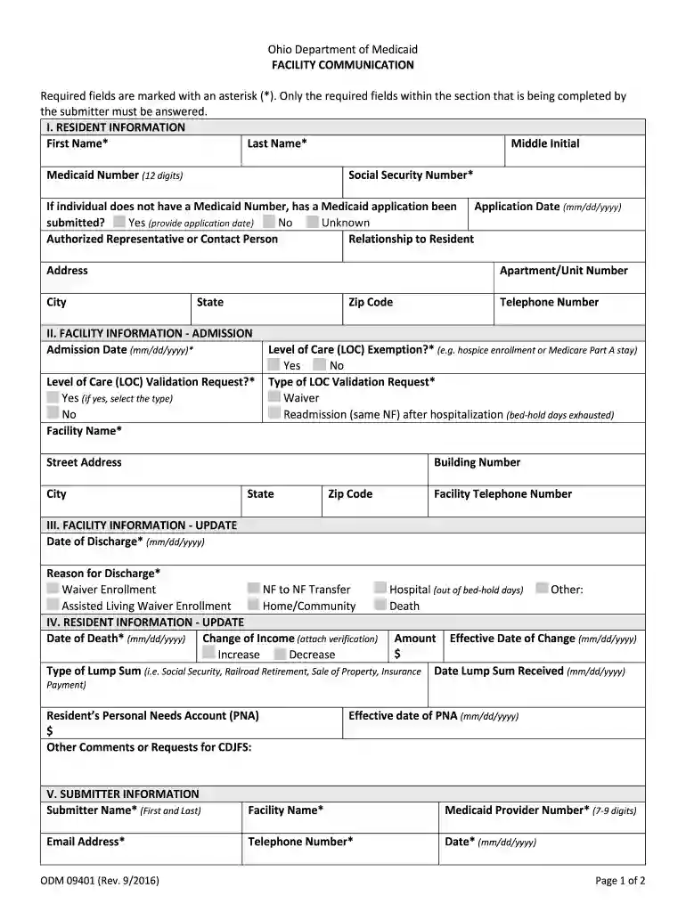 form 9401 Preview on Page 1