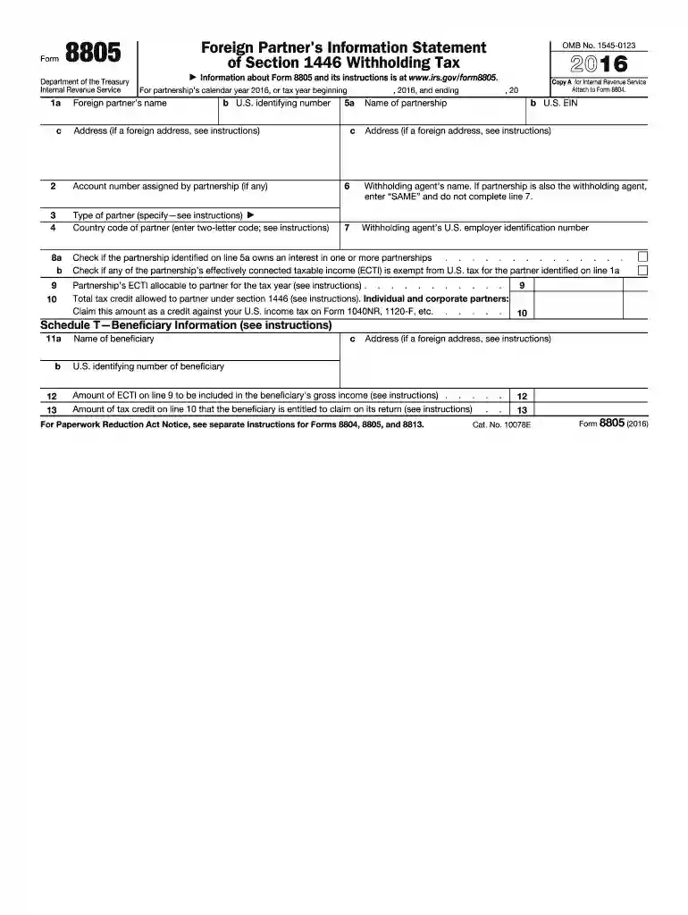 2016 form 8805 Preview on Page 1
