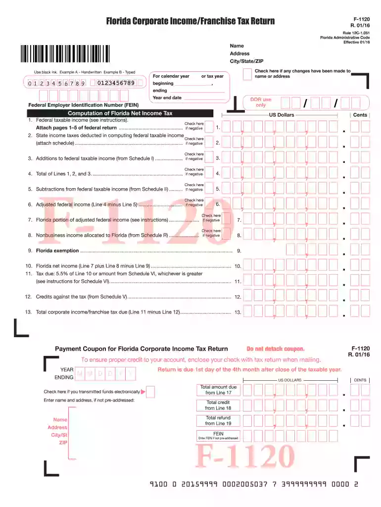 f 1120 2016 form Preview on Page 1