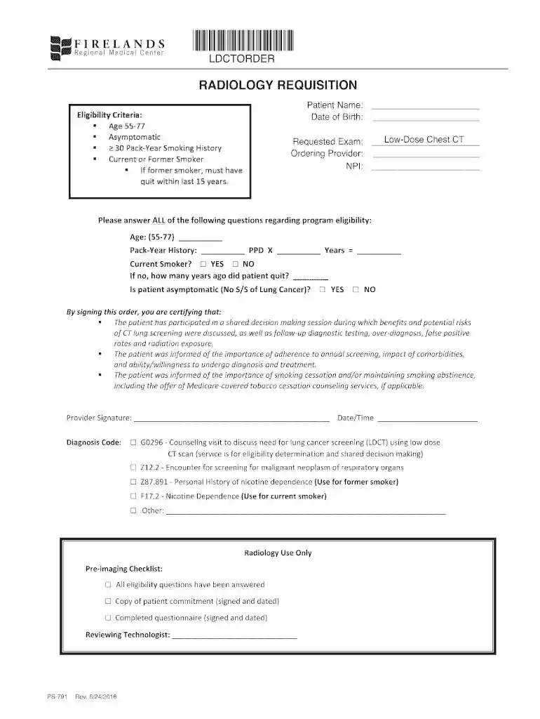 RADIOLOGY REQUISITION Preview on Page 1