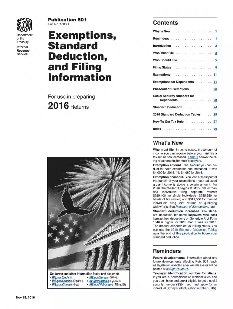 publication 501 Preview on Page 1