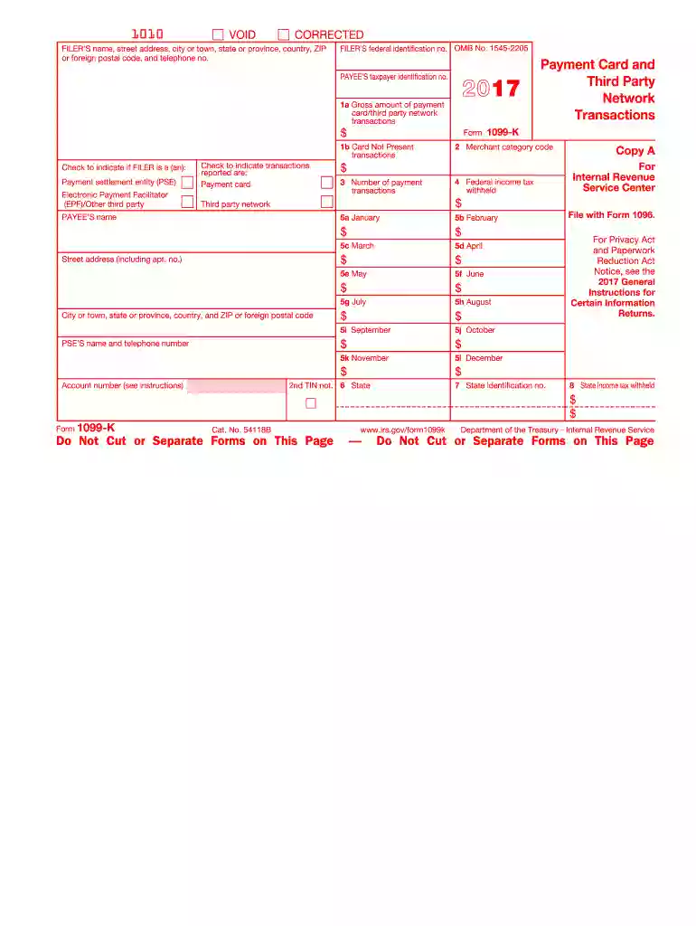 1099 k 2017 form Preview on Page 1