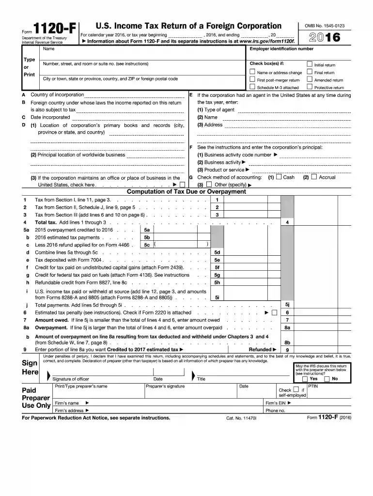 tax form 1120 Preview on Page 1