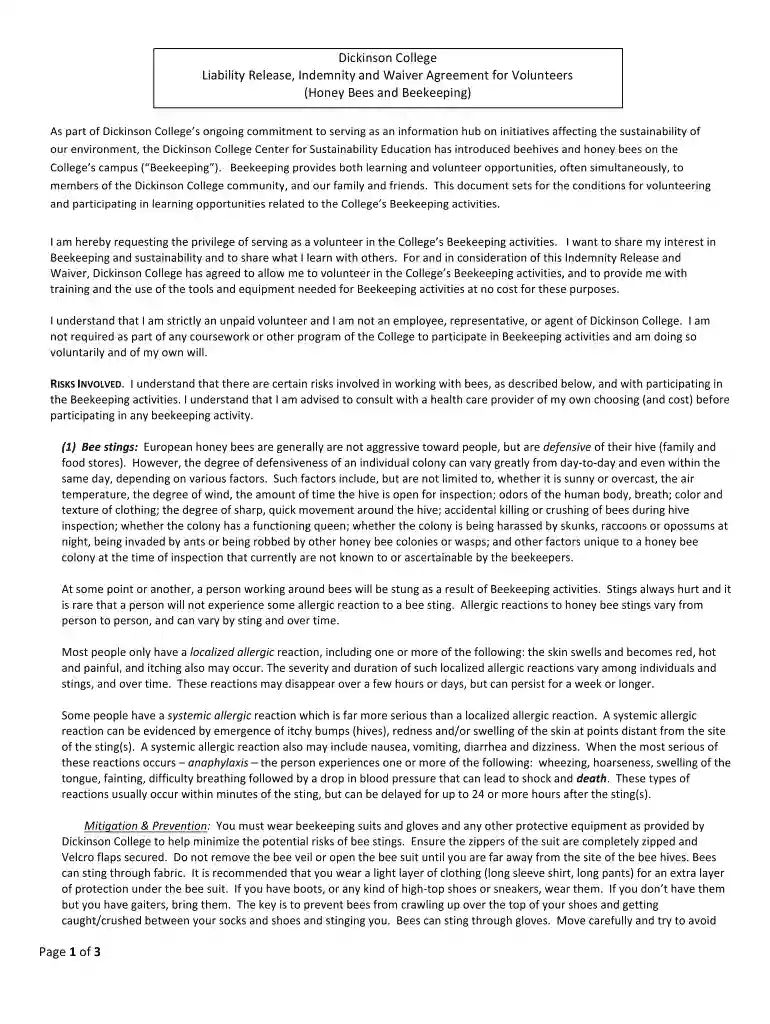 waiver bees Preview on Page 1