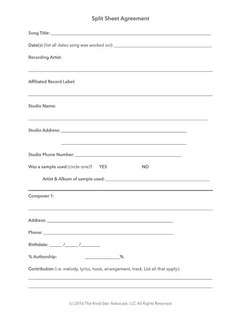 royalty split agreement pdf Preview on Page 1