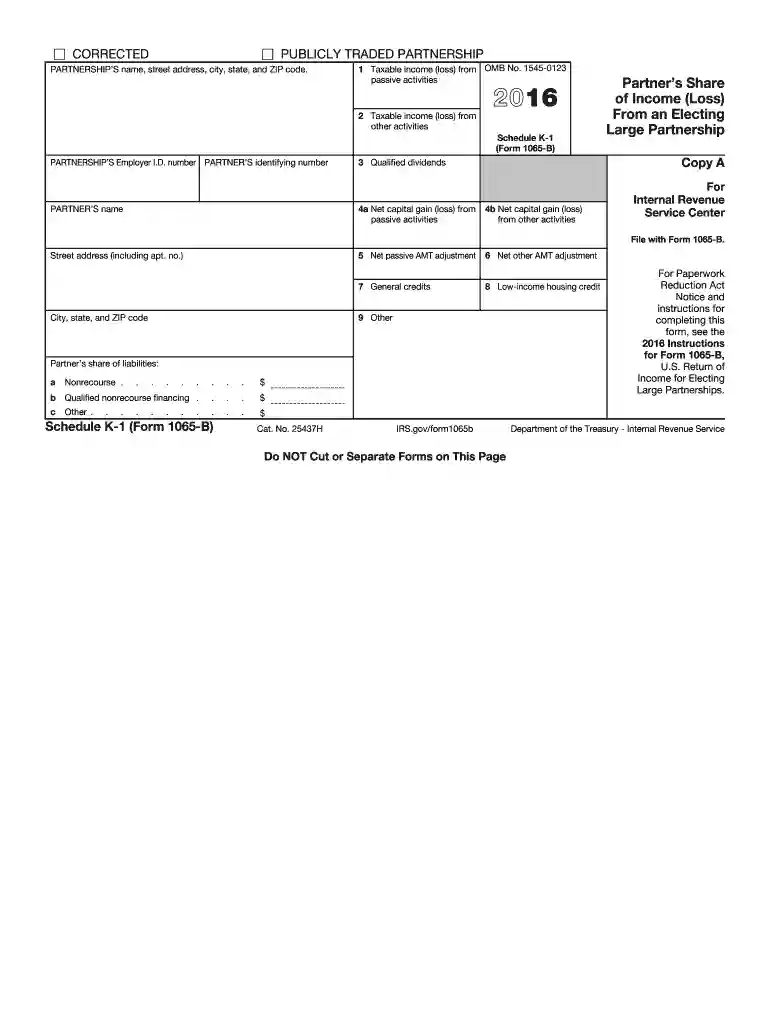 2016 irs k 1 form Preview on Page 1