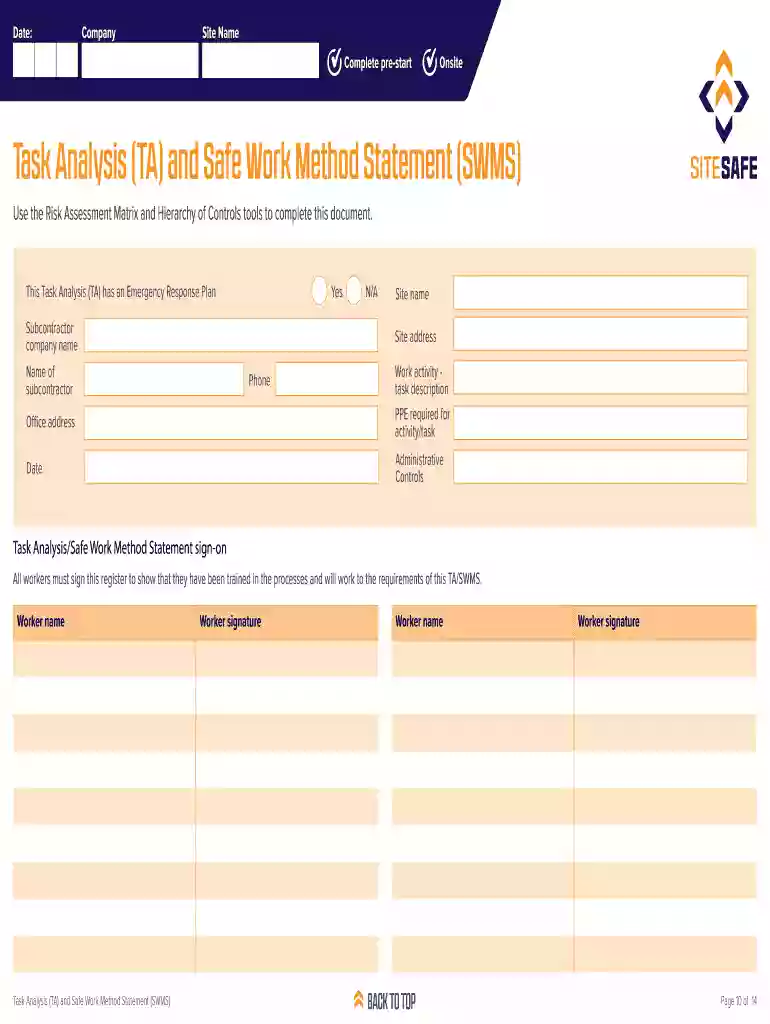 swms template nz Preview on Page 1