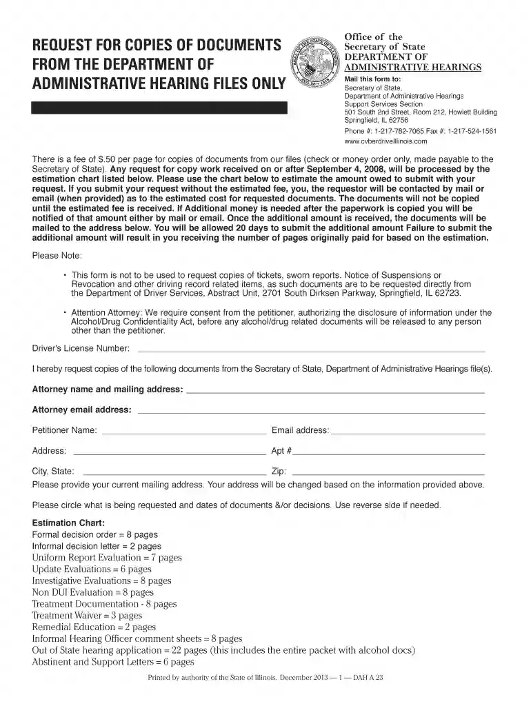 illinois request documents Preview on Page 1