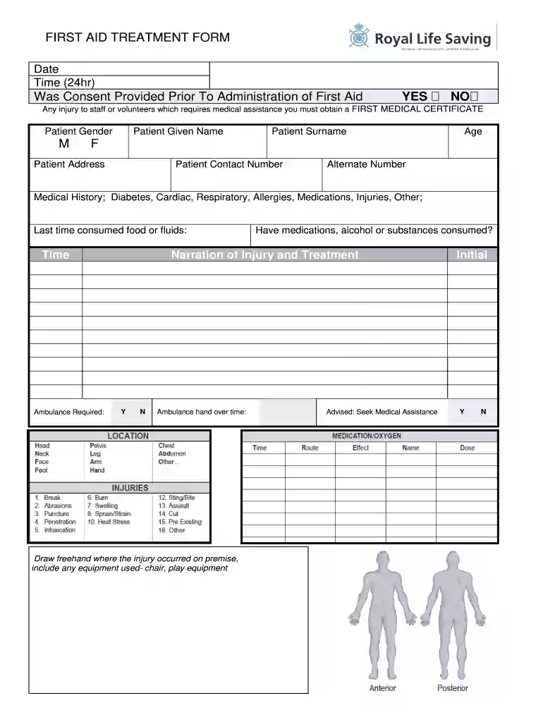 first aid incident report template Preview on Page 1
