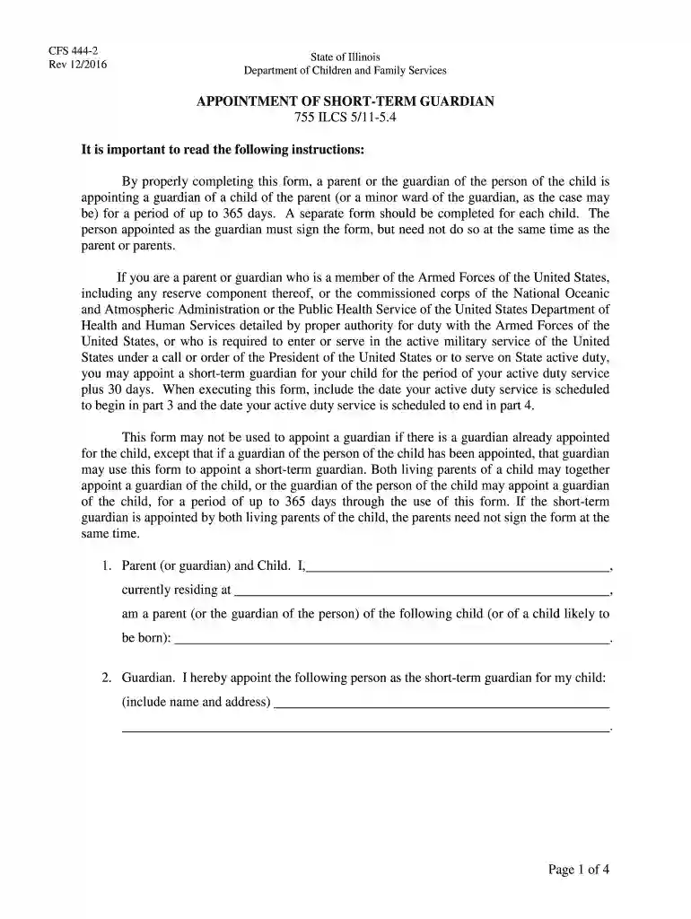 guardianship form illinois pdf Preview on Page 1