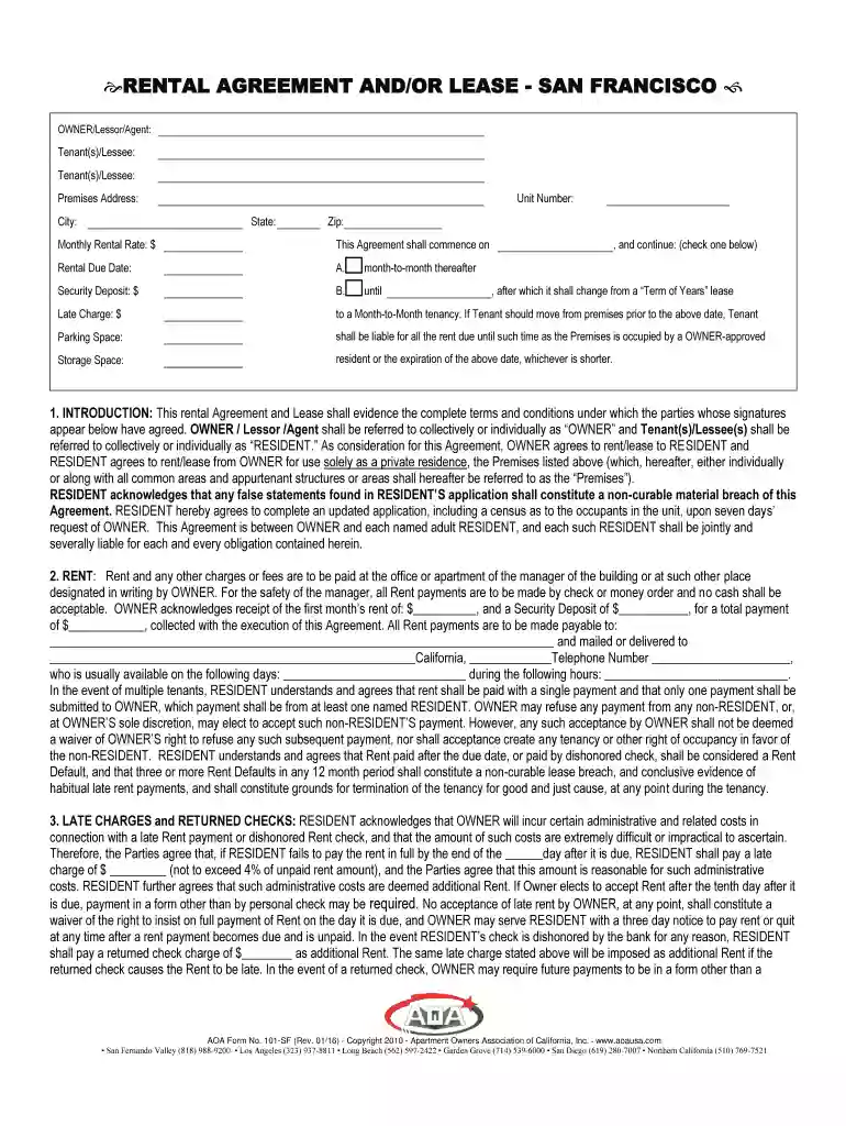 san francisco lease agreement pdf Preview on Page 1