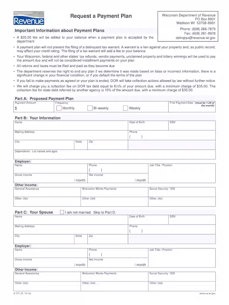 delnqtaxwisconsingov 2014 form Preview on Page 1