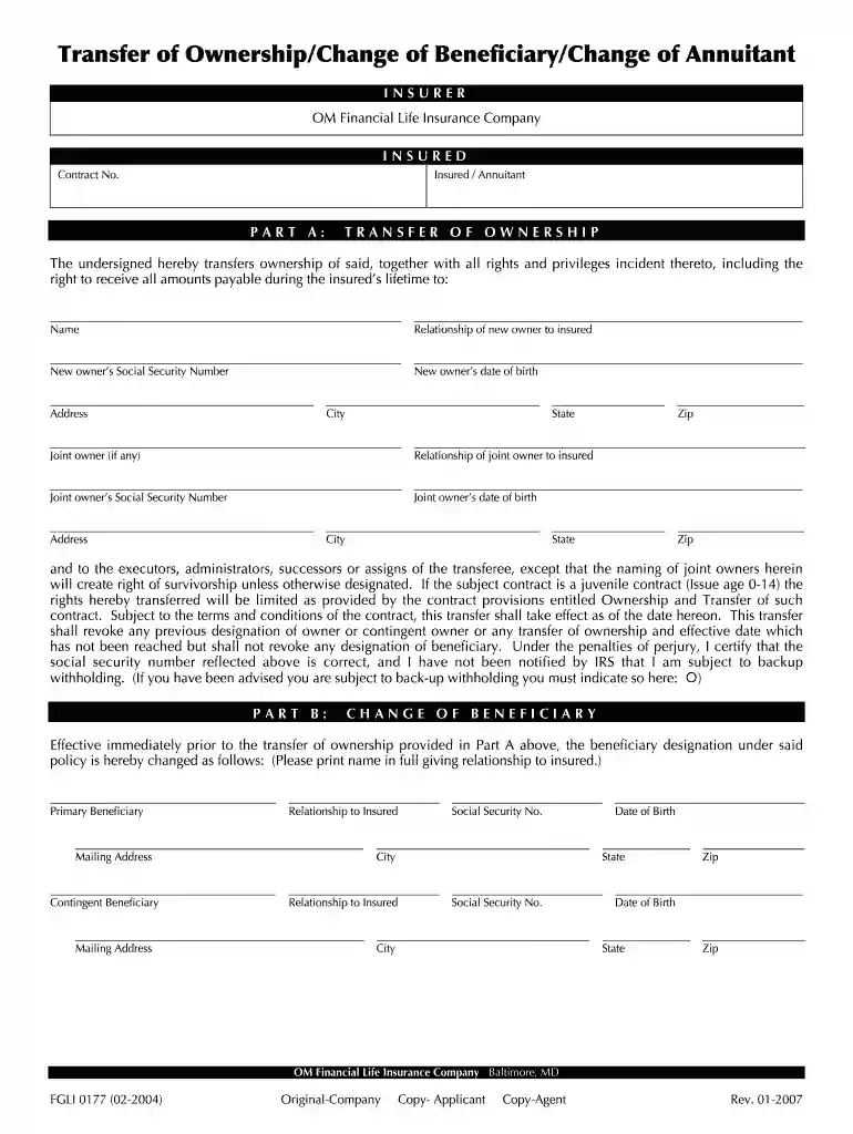 fidelity beneficiary change form Preview on Page 1