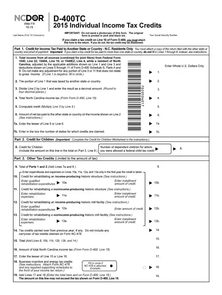 form d 400tc 2015 Preview on Page 1