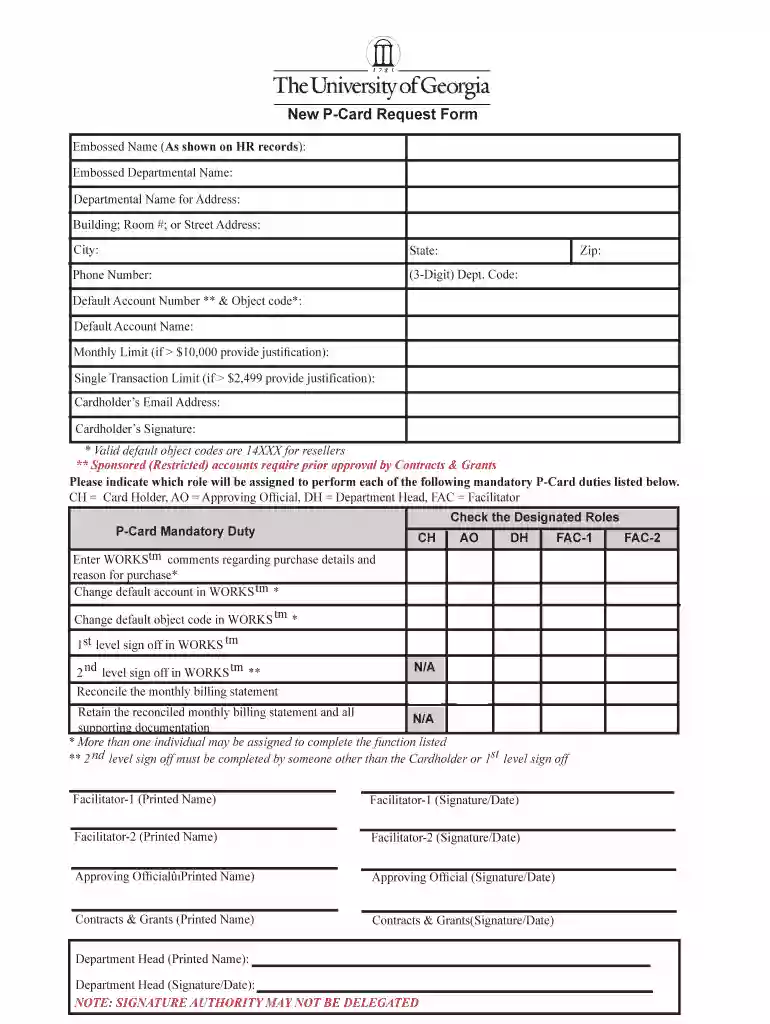 PROCUREMENT CARD (P-CARD) MANUAL - University of Georgia Preview on Page 1