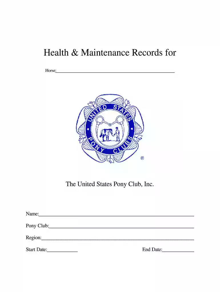 pony club record book Preview on Page 1