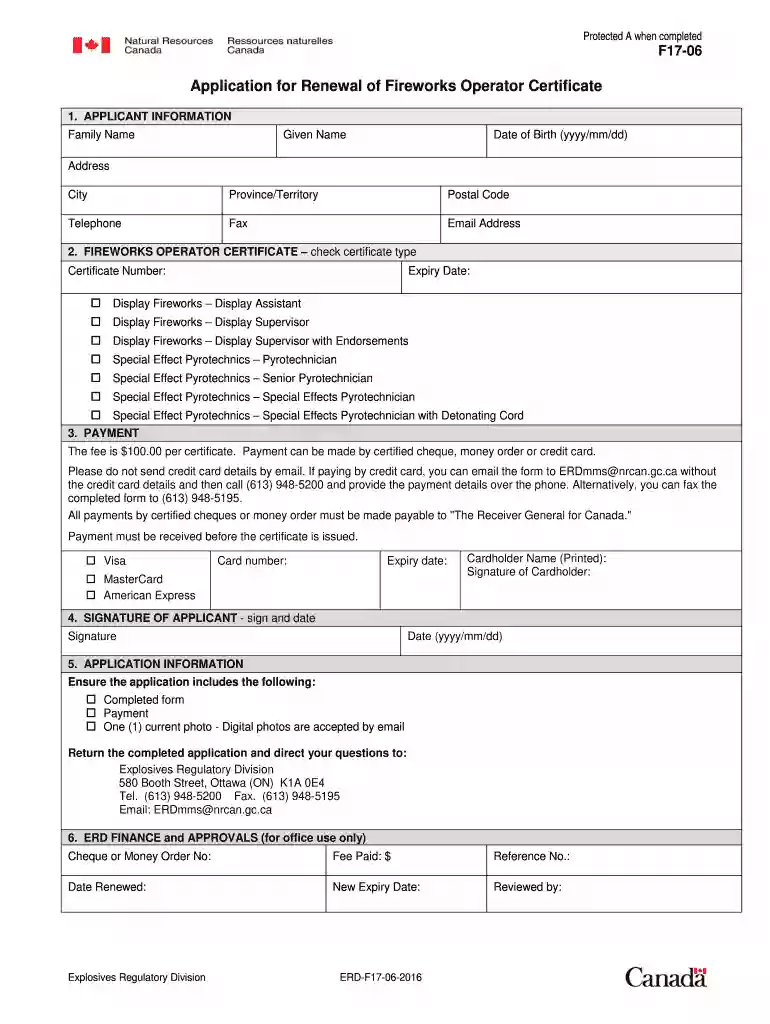 fireworks operator certificate Preview on Page 1