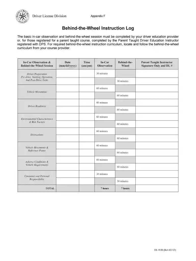 dl 91b form texas Preview on Page 1