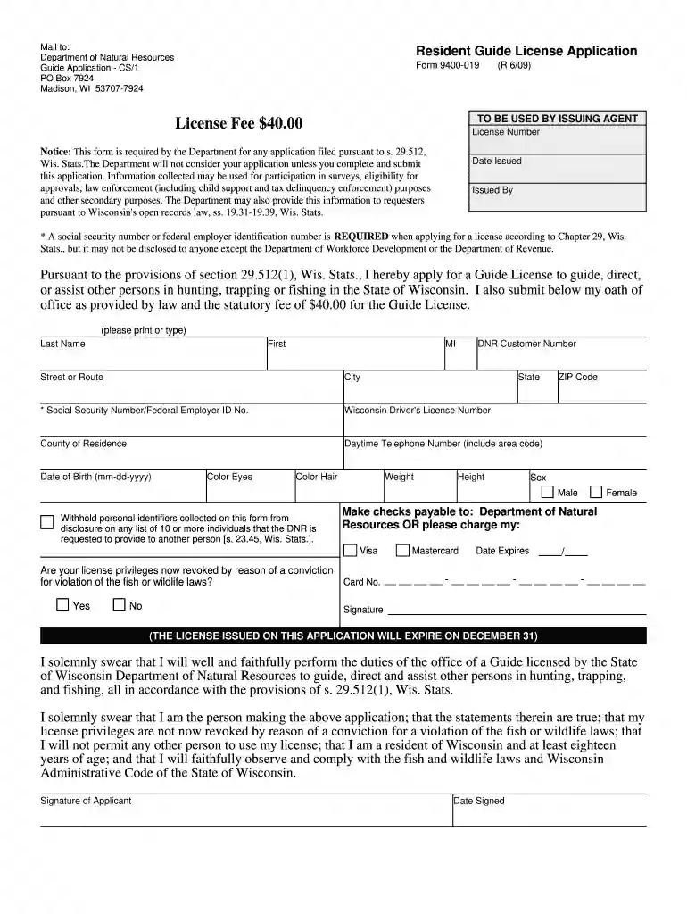 wisconsin fishing guide license Preview on Page 1