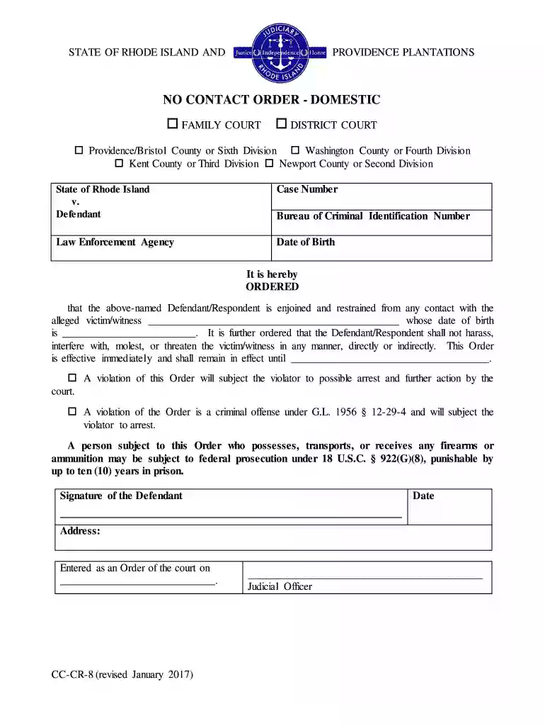 no contact order template Preview on Page 1