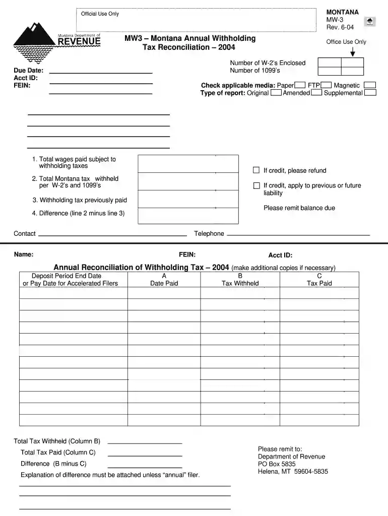 montana w2 form Preview on Page 1