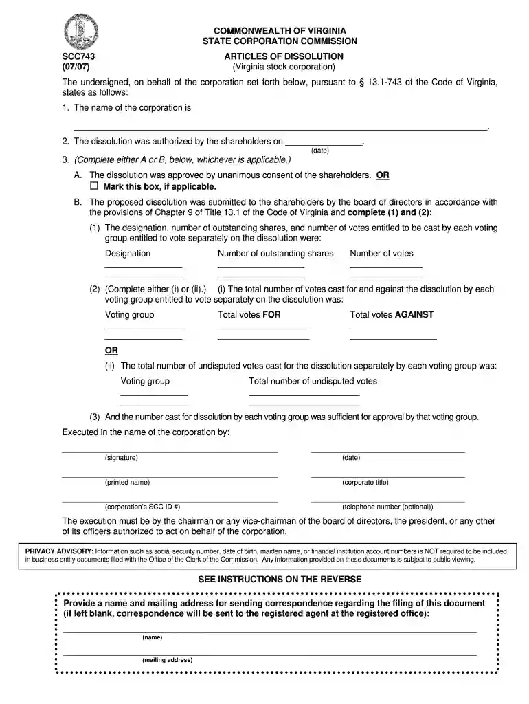 form scc743 Preview on Page 1