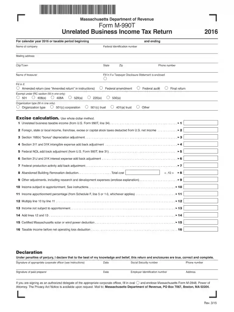 m 990t 2016 form Preview on Page 1