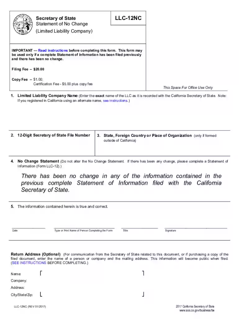 form llc 12nc Preview on Page 1