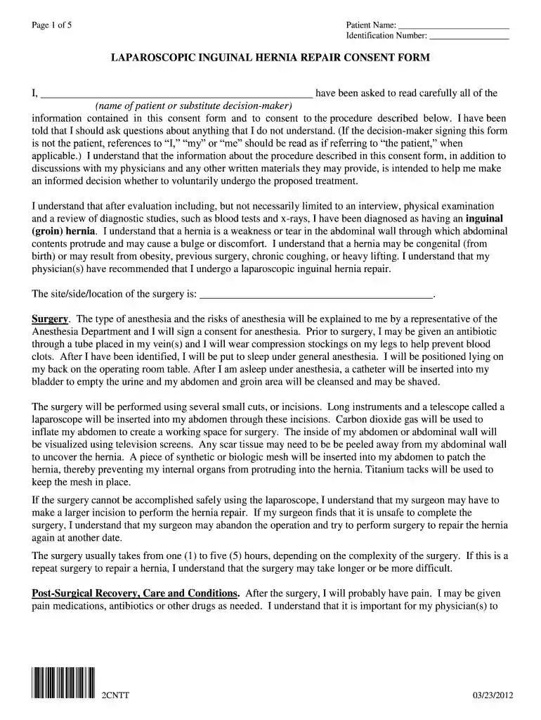 hernia consent Preview on Page 1