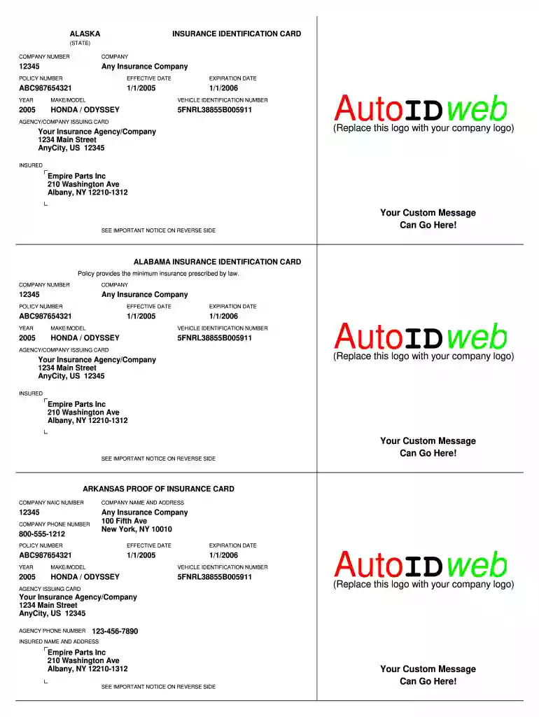 insurance card template Preview on Page 1