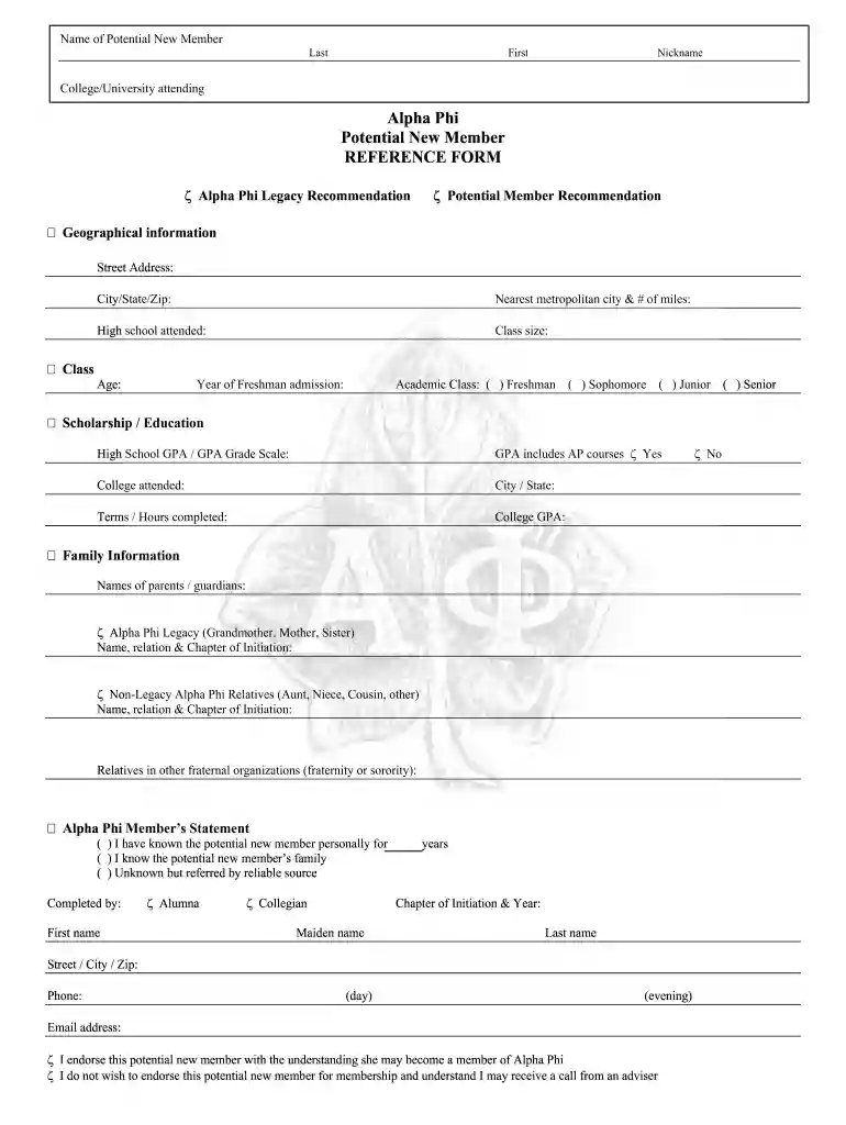 alpha phi recommendation Preview on Page 1