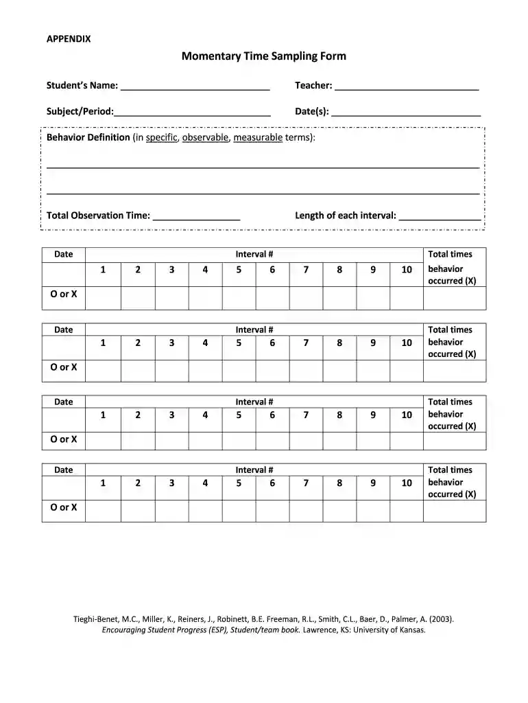 momentary time sampling for groups Preview on Page 1
