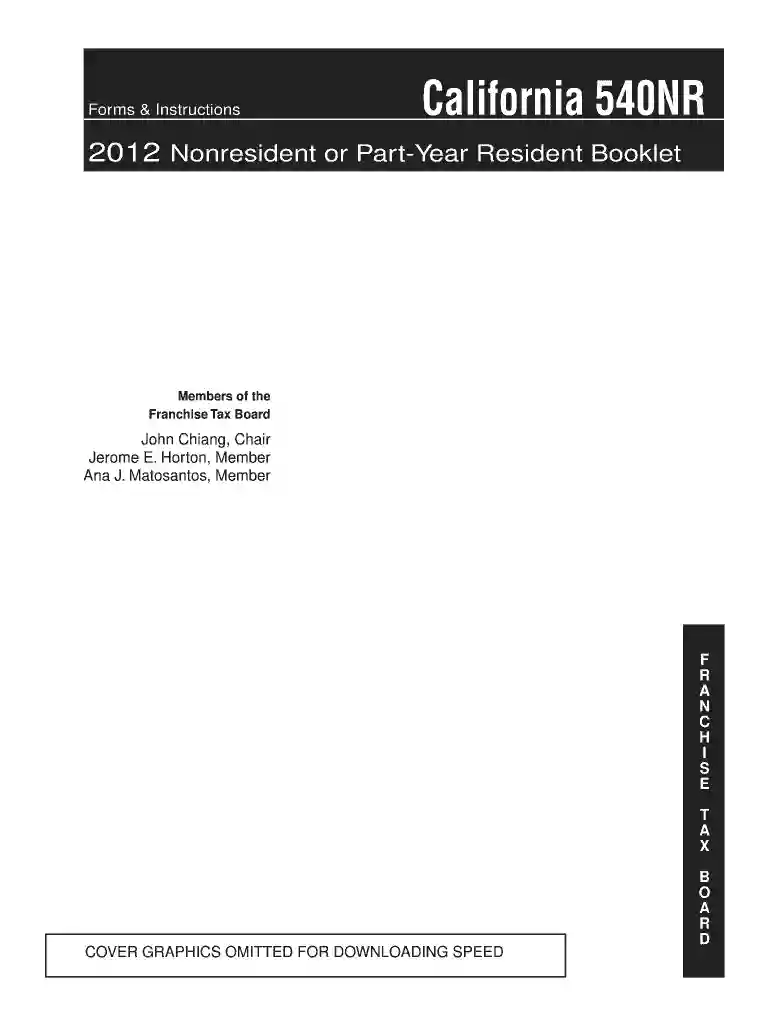 2012 california form 540nr Preview on Page 1