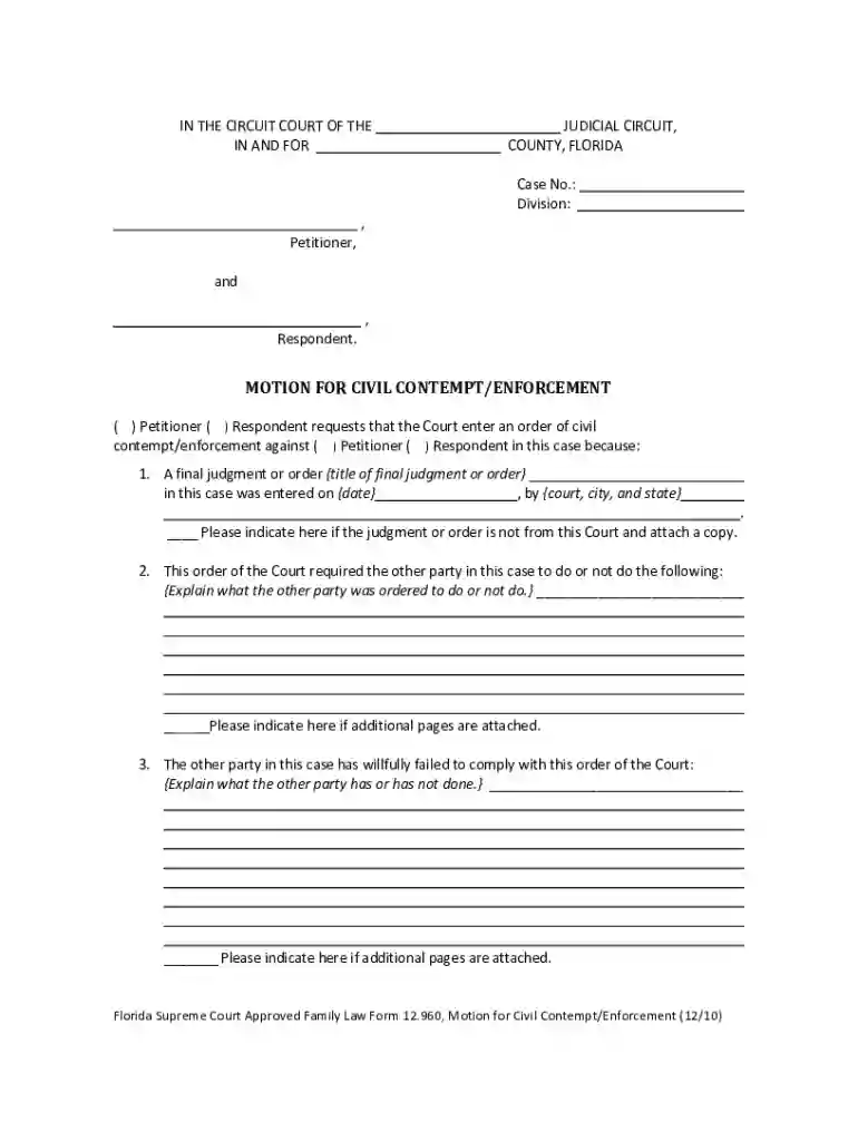 sample response to motion for contempt Preview on Page 1