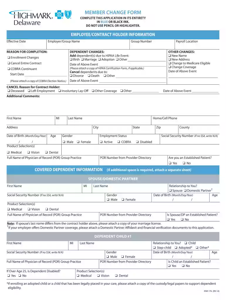 MEMBER CHANGE FORM - wesley.edu Preview on Page 1