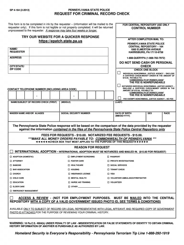 criminal background check pa free Preview on Page 1