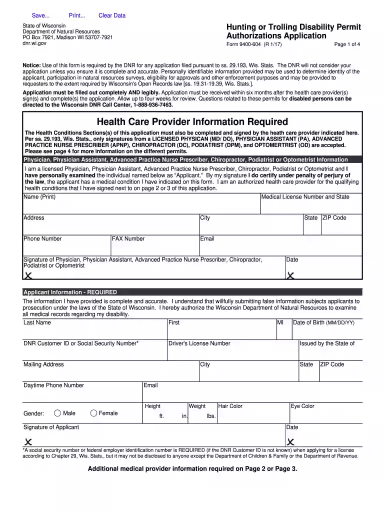 wisconsin disabled hunting permit Preview on Page 1