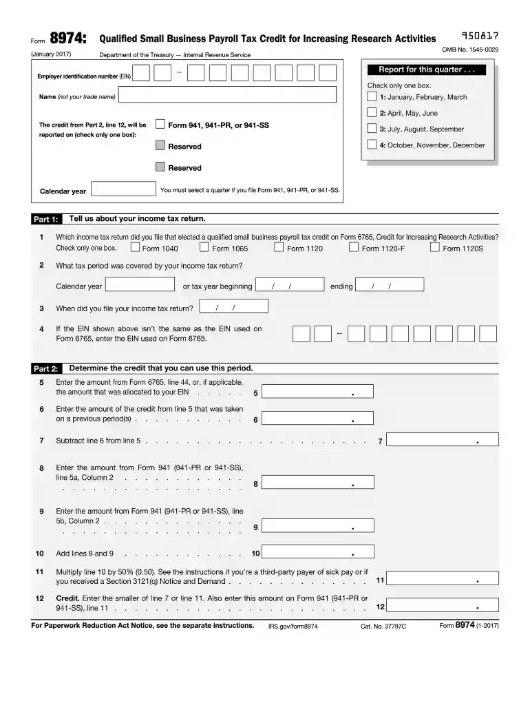 form 8974 Preview on Page 1